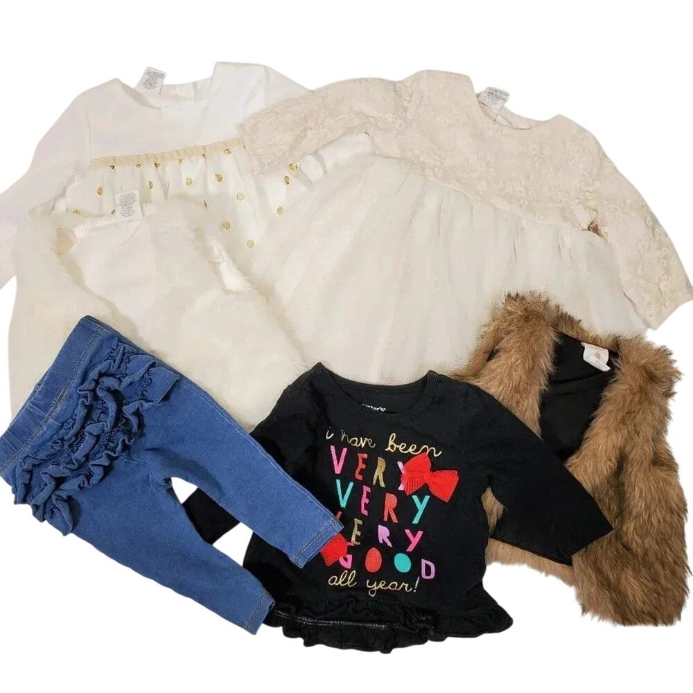 Baby Girl Christmas Clothes Bundle Size 3M 6 Pieces Holiday Outfits